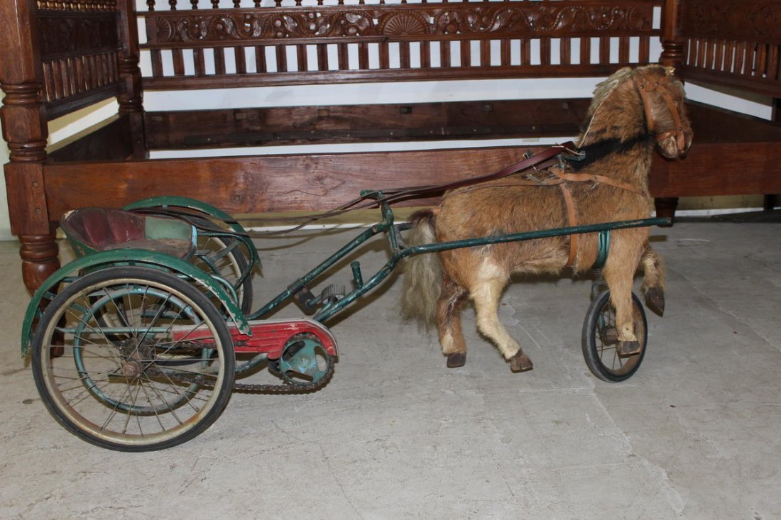 TERRIFIC PEDAL PONY 62" LONG IN ORIG. CONDITION - PONY' - 4