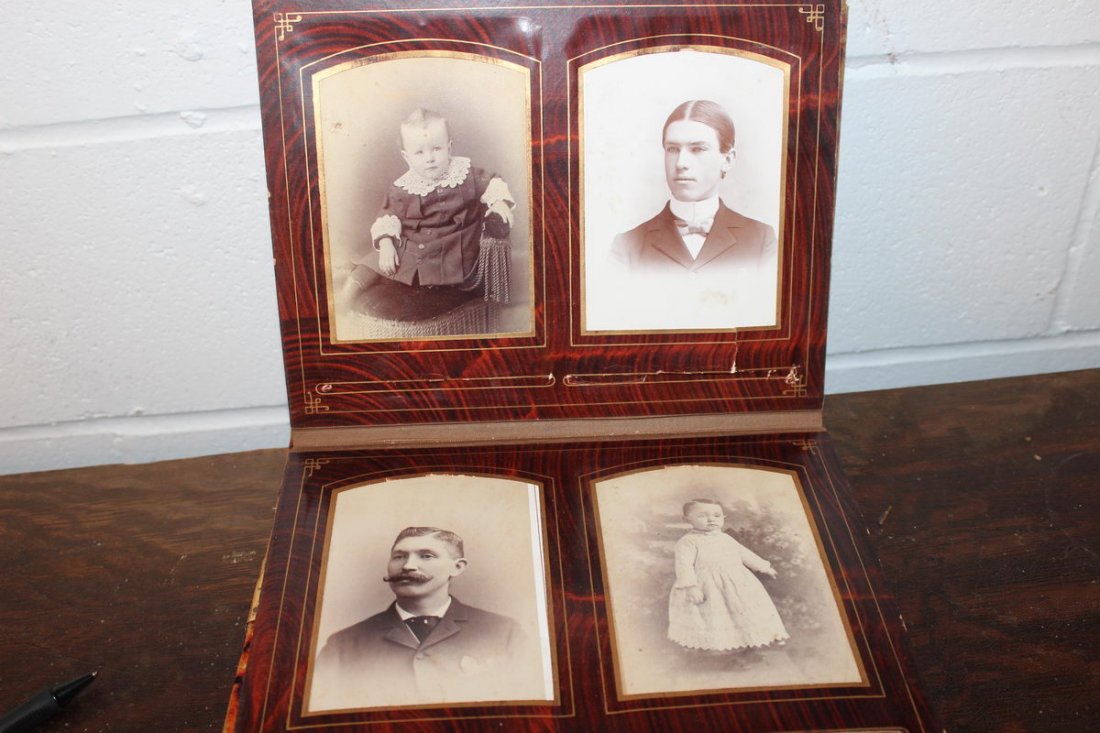 VICTORIAN PHOTO ALBUM LOOSE PAGES BUT COMPLETE - MANY P - 9