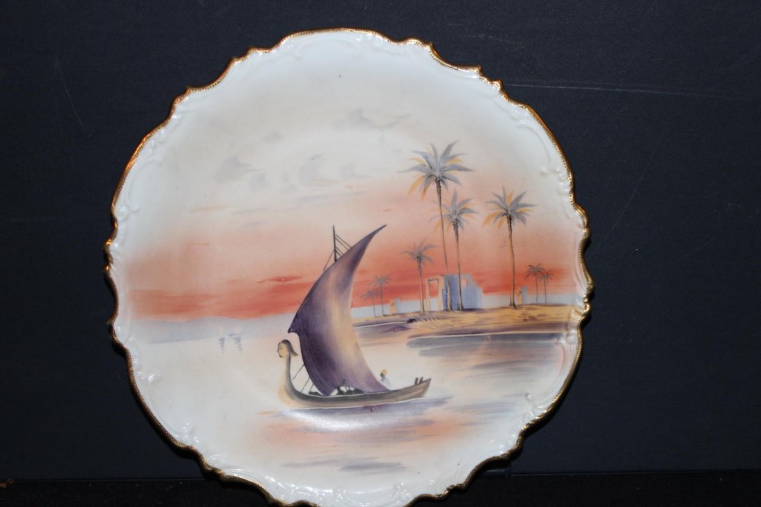 HAND-PAINTED NIPPON IN BLUE - 11" MINT: HAND-PAINTED NIPPON IN BLUE - 11" MINT