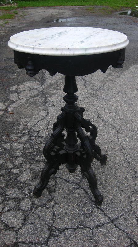 VICTORIAN MARBLE TOP CANDLE STAND: VICTORIAN MARBLE TOP CANDLE STAND