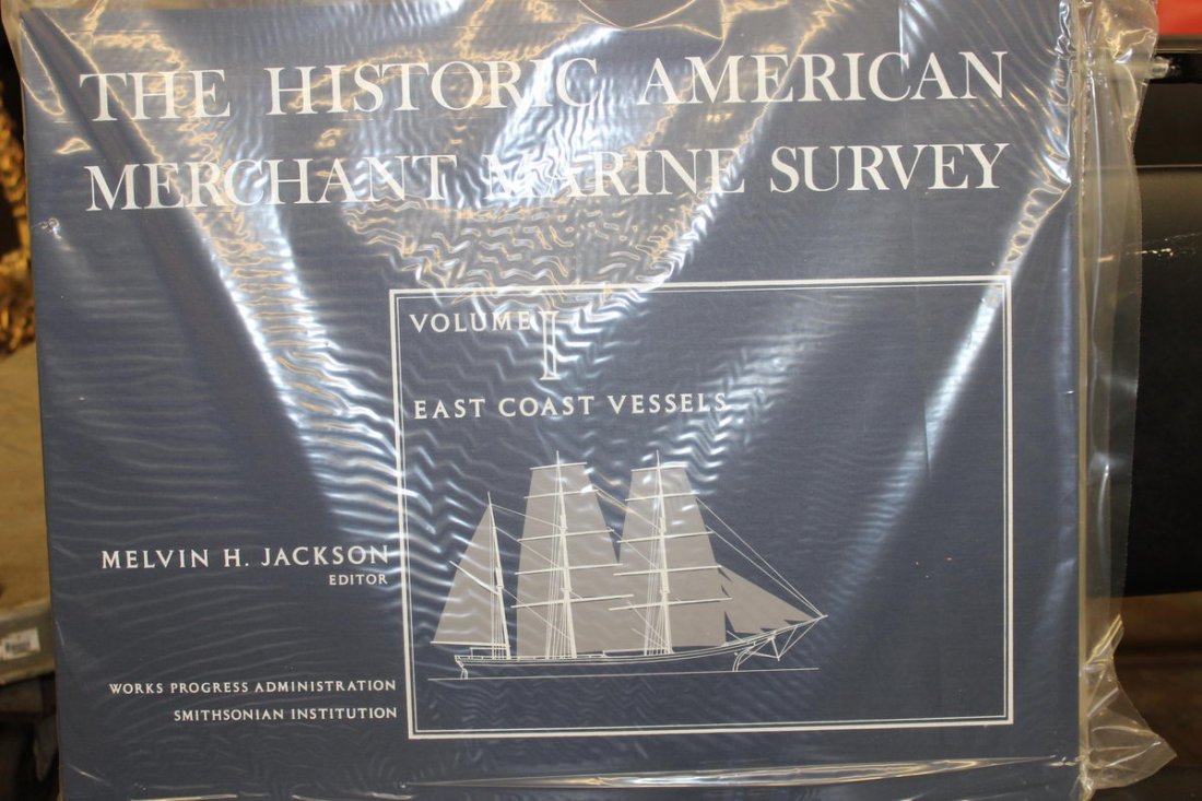 GREAT FIND HISTORIC AMERICAN MERCHANT MARINE SURVEY - 7: GREAT FIND HISTORIC AMERICAN MERCHANT MARINE SURVEY - 7 VOLUME - COMPLETE IN ORIGINAL SHIPPING CRATE, NEVER OPENED - DEFINITELY MUSEUM QUALITY - EACH BOOK 23.5 X 18.5 - OVER 1600 SHIP DRAWINGS