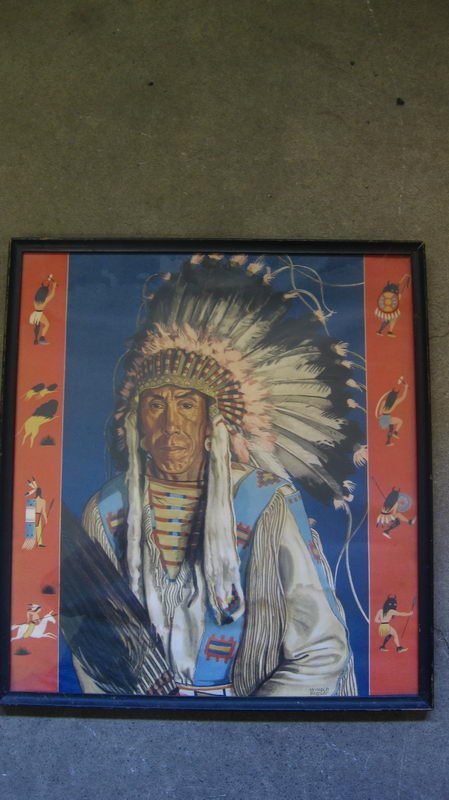 "MANY GUNS" - BLACKFEET INDIAN BRAVE - 17 X 18" - BY: "MANY GUNS" - BLACKFEET INDIAN BRAVE - 17 X 18" - BY WINOLD REISS