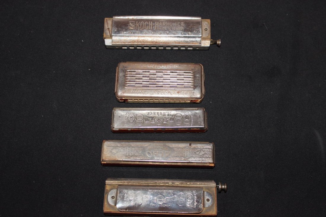 5 HARMONICAS ALL VINTAGE MADE IN GERMANY - 2 BY KOCH -: 5 HARMONICAS ALL VINTAGE MADE IN GERMANY - 2 BY KOCH - 3 BY M. HOHNER - ALL PLAYABLE