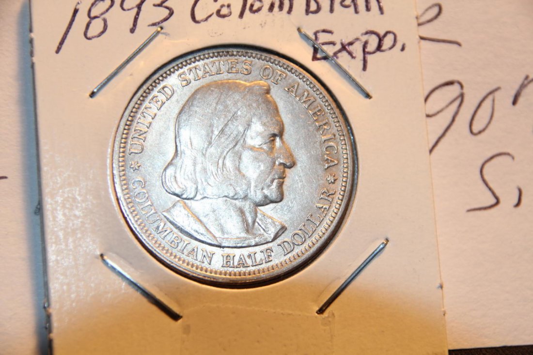 1893 COLOMBIAN EXPOSITION COMMEMORATIVE HALF-DOLLAR 90%: 1893 COLOMBIAN EXPOSITION COMMEMORATIVE HALF-DOLLAR 90% SILVER