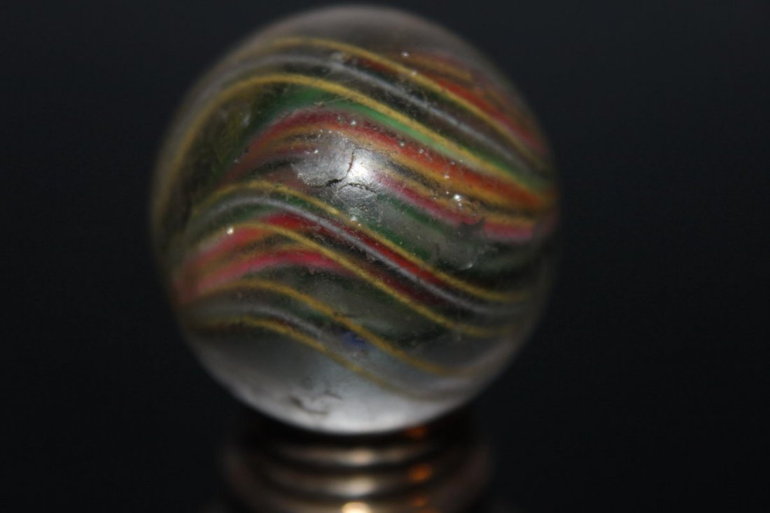 2 GERMAN MARBLES - GREEN SEVERAL CHIPS - CLEAR SWIRL: 2 GERMAN MARBLES - GREEN SEVERAL CHIPS - CLEAR SWIRL SMALL DIMPLES - BOTH 1.24