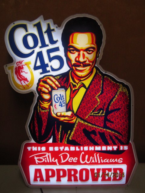NICE 26 X 19 BILLY D WILLIAMS COLT 45 ELECTRIC BEER