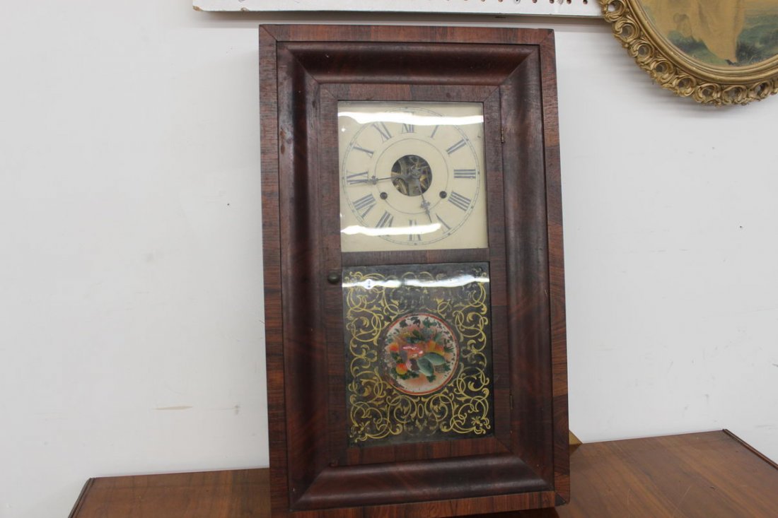 WEIGHT DRIVEN SETH THOMAS O.G. CLOCK - COMPLETE W/ KEY,: WEIGHT DRIVEN SETH THOMAS O.G. CLOCK - COMPLETE W/ KEY, PENDULUM & WEIGHTS