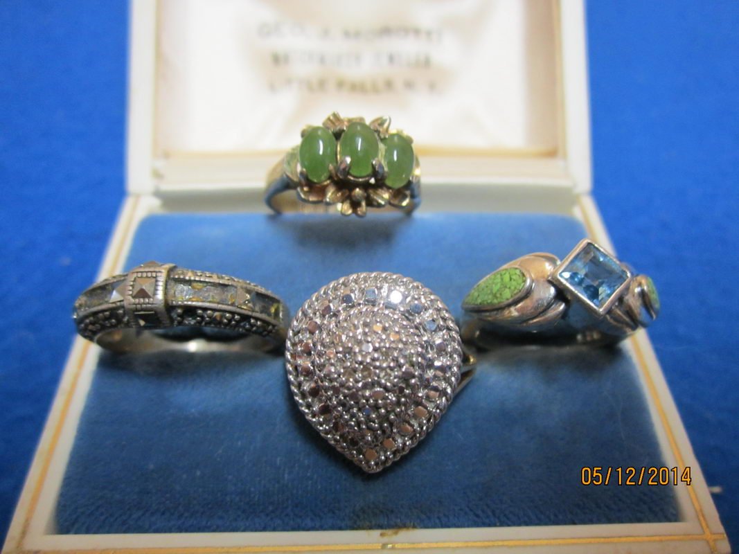 LOT OF 4 OUTSTANDING STERLING RINGS SOLD ALL ONE WAY: LOT OF 4 OUTSTANDING STERLING RINGS SOLD ALL ONE WAY
