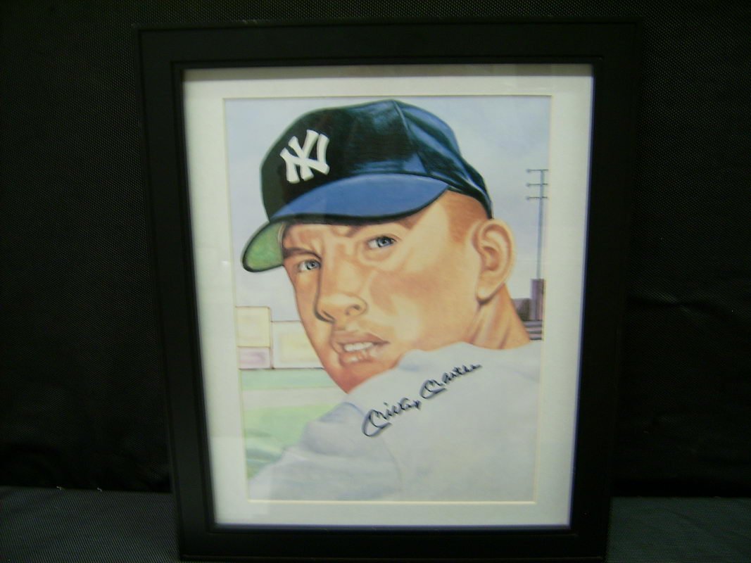 MASSIVE MICKEY MANTLE ORIGINAL ART AUTOGRAPHED: MASSIVE MICKEY MANTLE ORIGINAL ART AUTOGRAPHED