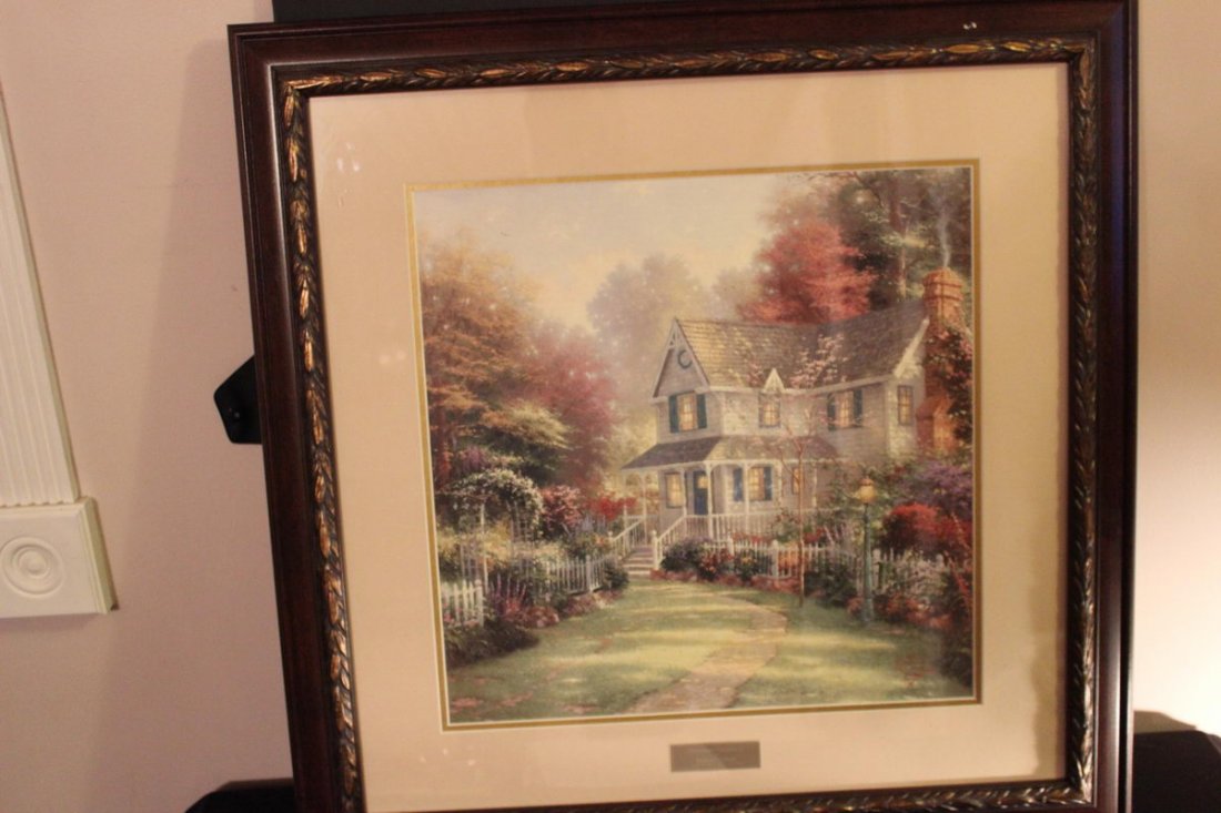 VICTORIAN GARDENS II THOMAS KINKADE LIBRARY EDITION: VICTORIAN GARDENS II THOMAS KINKADE LIBRARY EDITION MINT GREAT FRAME 28 X 28