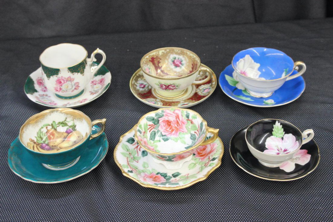 6 FINE BONE CHINA CUPS AND SAUCERS - ROYAL SEALY,