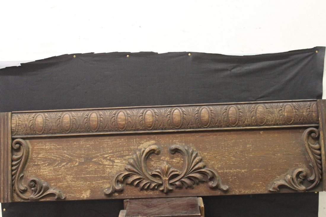 MASSIVE SOLID OAK PANEL W/ PLENTY OF CARVING &: MASSIVE SOLID OAK PANEL W/ PLENTY OF CARVING & GINGERBREAD TRIM 57 X 15