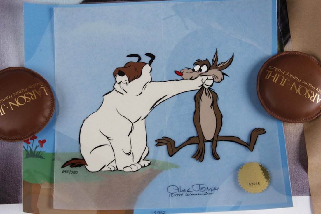 limited edition Sericel created by CHUCK JONES entitled: limited edition Sericel created by CHUCK JONES entitled "suspended animation" 695/750 artist signed with coa