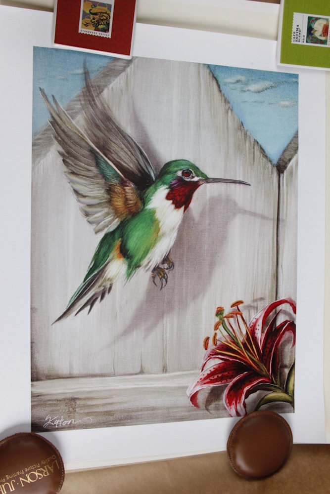 limited edition print by martin katon entitled " ruby: limited edition print by martin katon entitled " ruby throat" 119/150 artist signed with coa
