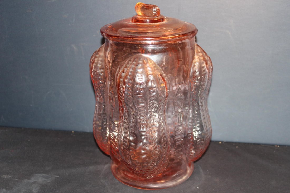 THE NICEST PLANTERS PEANUT JAR I'VE EVER SEEN IN: THE NICEST PLANTERS PEANUT JAR I'VE EVER SEEN IN BURGANDY - MINOR CHIP ON INSIDE OF COVER - OTHERWISE MINT - 13.5 X 9