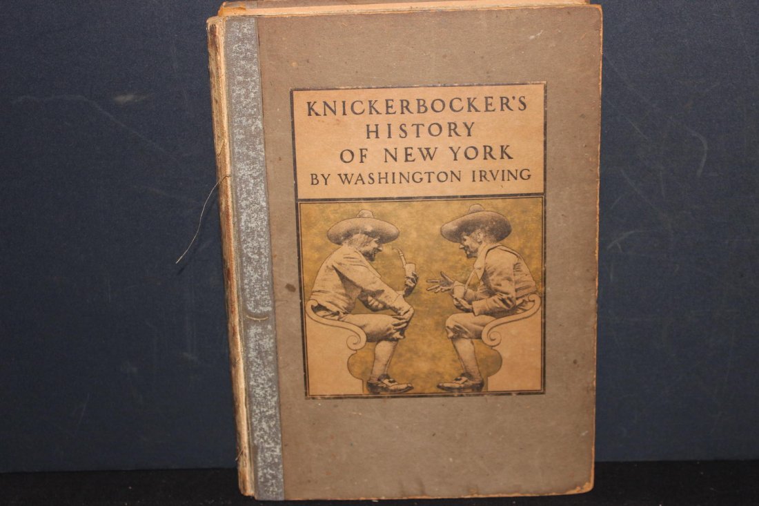 KNICKERBOCKERS HISTORY OF NEW YORK BY WASHINGTON: KNICKERBOCKERS HISTORY OF NEW YORK BY WASHINGTON IRVING- ILLUSTRATED BY THE GREAT MAXFIELD PARRISH- COVER LOOSE PAGES MINT 297 PAGES