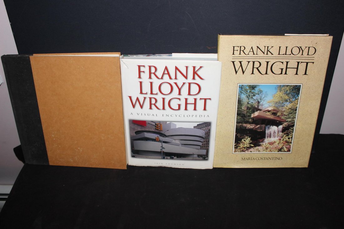 THREE LIKE NEW BOOKS THE LIFE WORKS OF AMERICAN: THREE LIKE NEW BOOKS THE LIFE WORKS OF AMERICAN ARCHITECT FRANK LLOYD WRIGHT 1991- 1999- 1965 ALL ONE WAY
