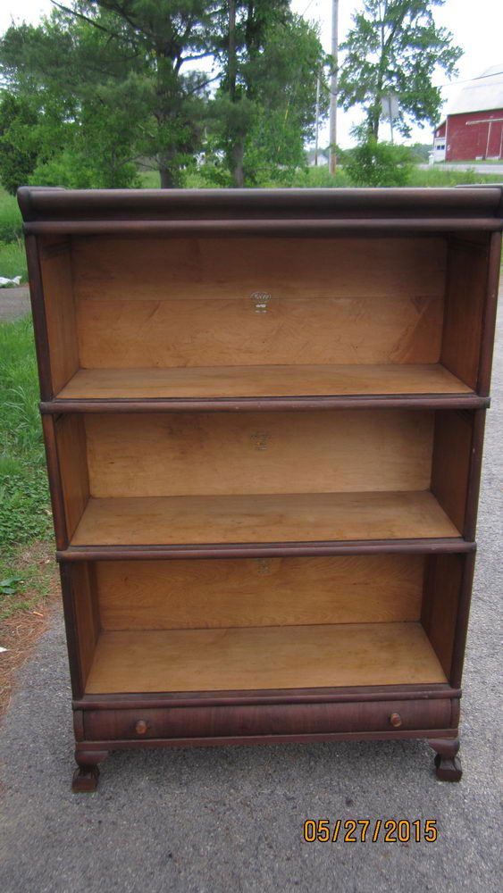 3 STACK MACY'S MAHOGANY BOOKCASE WITH DRAWER BASE - (1 of 4)