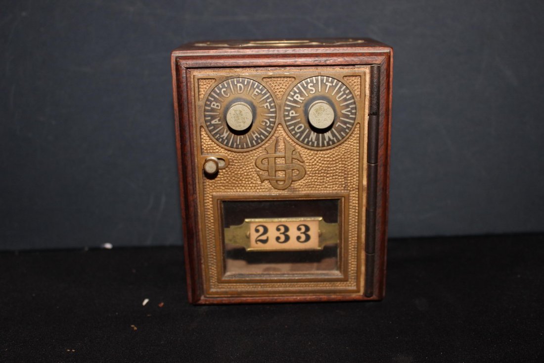 VERY NICE OLD POST OFFICE BANK IN VERY GOOD COND. -: VERY NICE OLD POST OFFICE BANK IN VERY GOOD COND. - MADE BY ODYSSEY CREATIONS - 5.5" X 4.5"