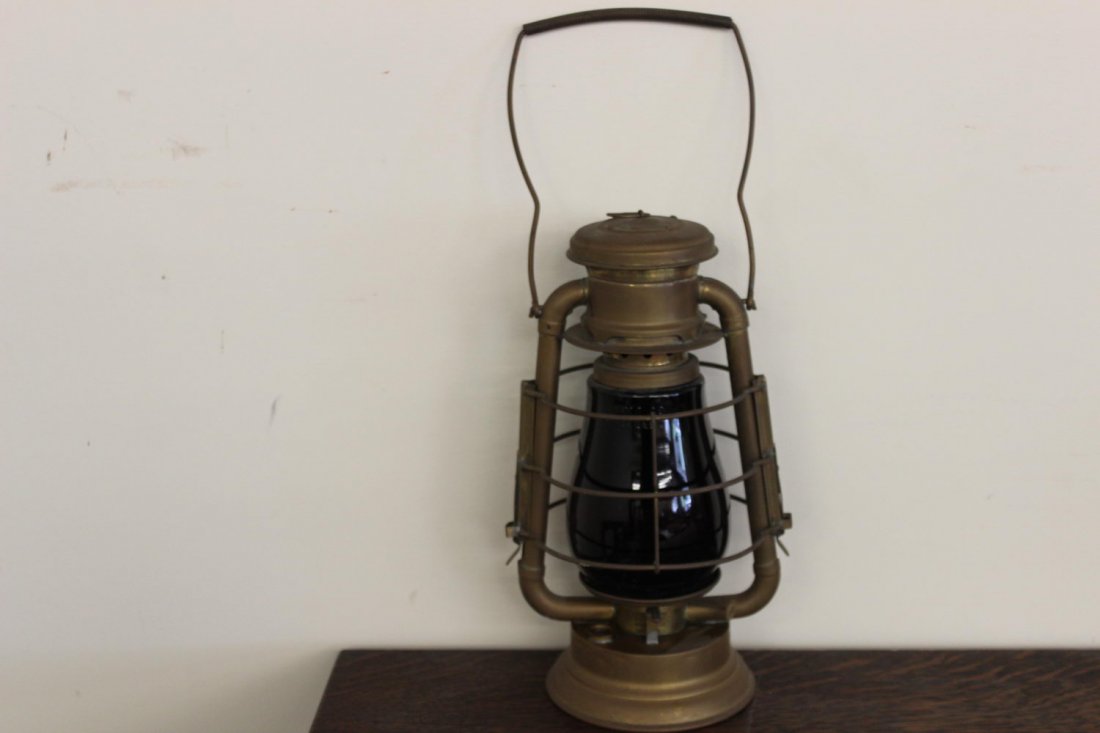 RARE 1893 FIRE DEPT. LANTERN IN EXC. COND - RUBY SHADE (1 of 3)