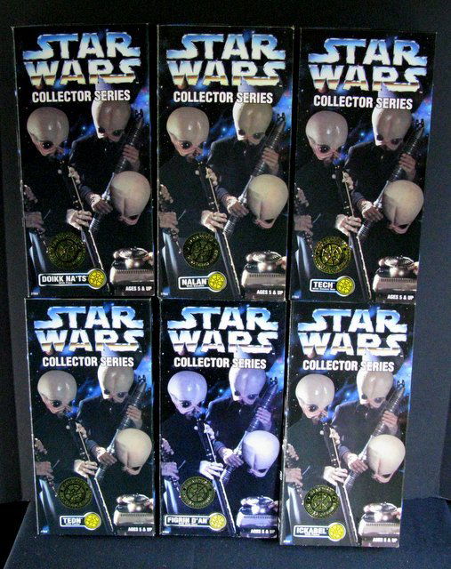 STAR WARS COLLECTOR SERIES CANTINA BAND - All 6 alien: STAR WARS COLLECTOR SERIES CANTINA BAND - All 6 alien band members! Kenner Toy, 1997. Six 12" figures, brand new and sealed.