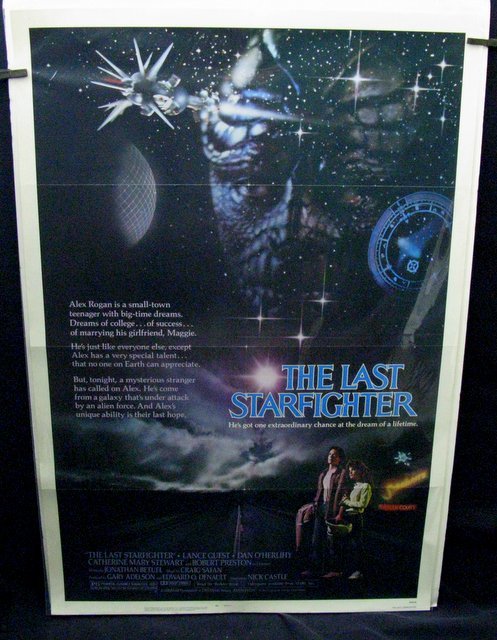 THE LAST STARFIGHTER - 1984 One Sheet Movie Poster -: THE LAST STARFIGHTER - 1984 One Sheet Movie Poster - 27"x 41" - NSS# 84/0068 - Excellent, folded.