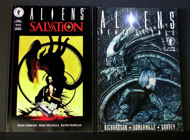 ALIENS -TWO GRAPHIC NOVELS LOT - Dark HorseAliens: ALIENS -TWO GRAPHIC NOVELS LOT - Dark HorseAliens "Newt's Tail" 1992, & Aliens "Salvation" 1993. Both Near Mint.