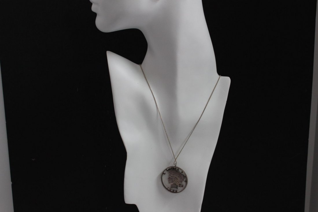 AUTHENTIC 1923 PEACE DOLLAR PENDANT - 90% SILVER - CUT (1 of 4)