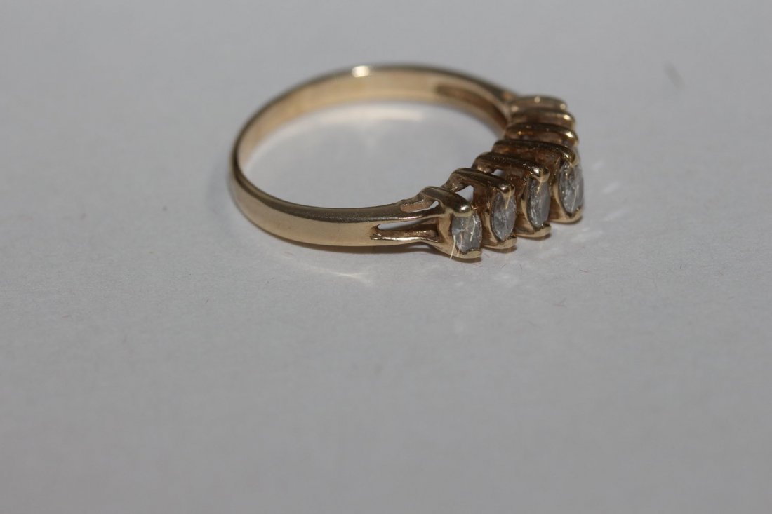 14 K LADIES DIAMOND RING FEATURES 7 GENUINE MARQUISE (1 of 3)