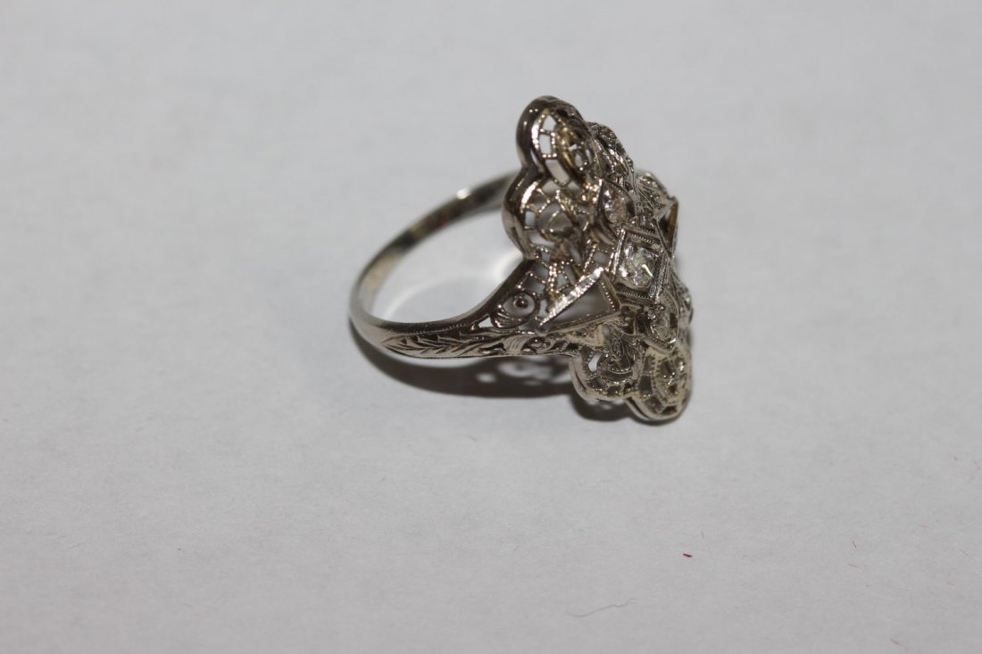 VINTAGE 14 K OPEN FILIGREE DIAMOND RING FEATURES 3 (1 of 4)