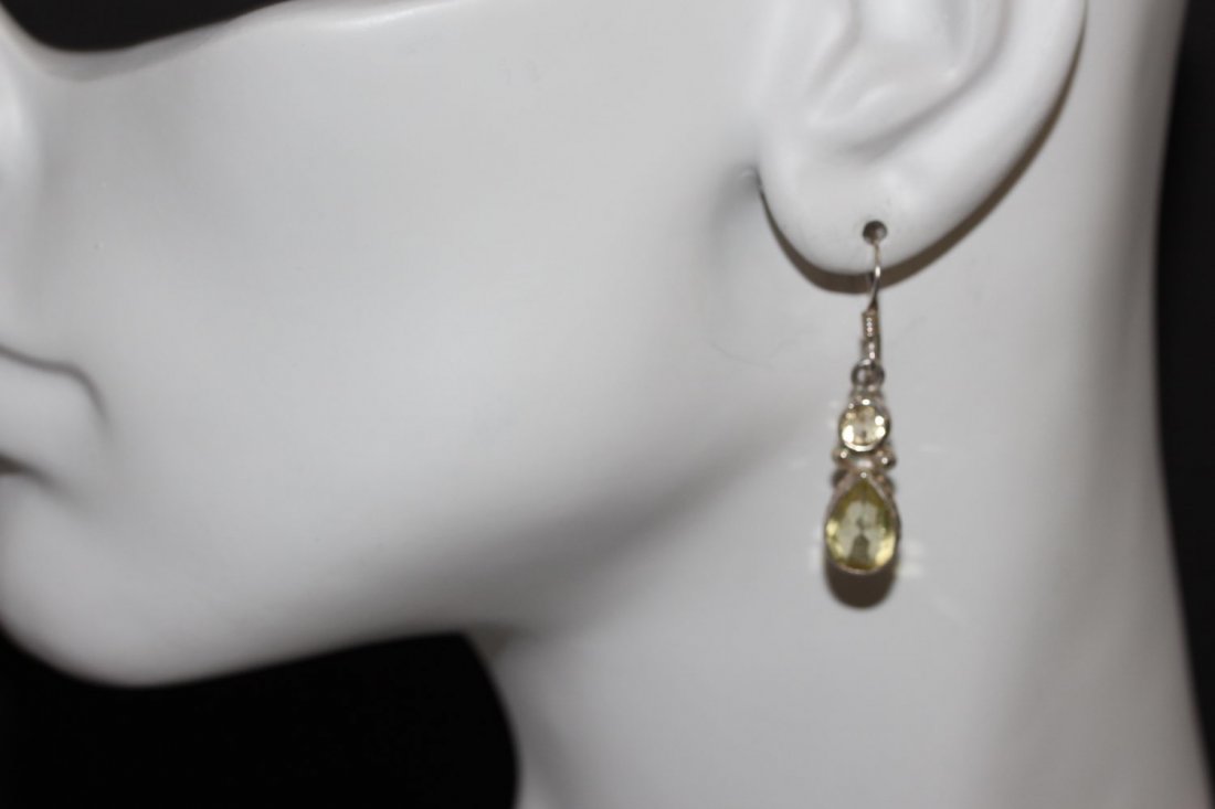 PERIDOT PEAR SHAPE STERLING SILVER EARRINGS (1 of 3)