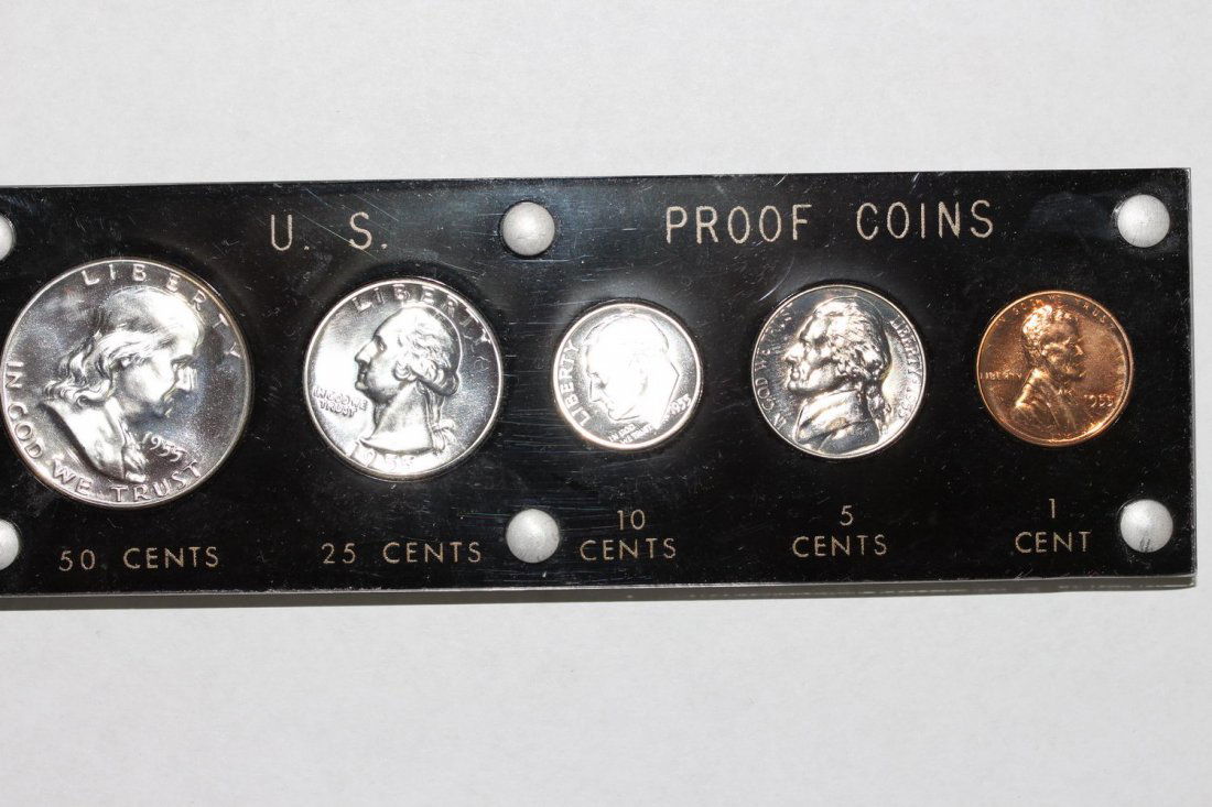 1955 US PROOF SET INCLUDES THE KEY PROOF FRANKLIN HALF (1 of 3)