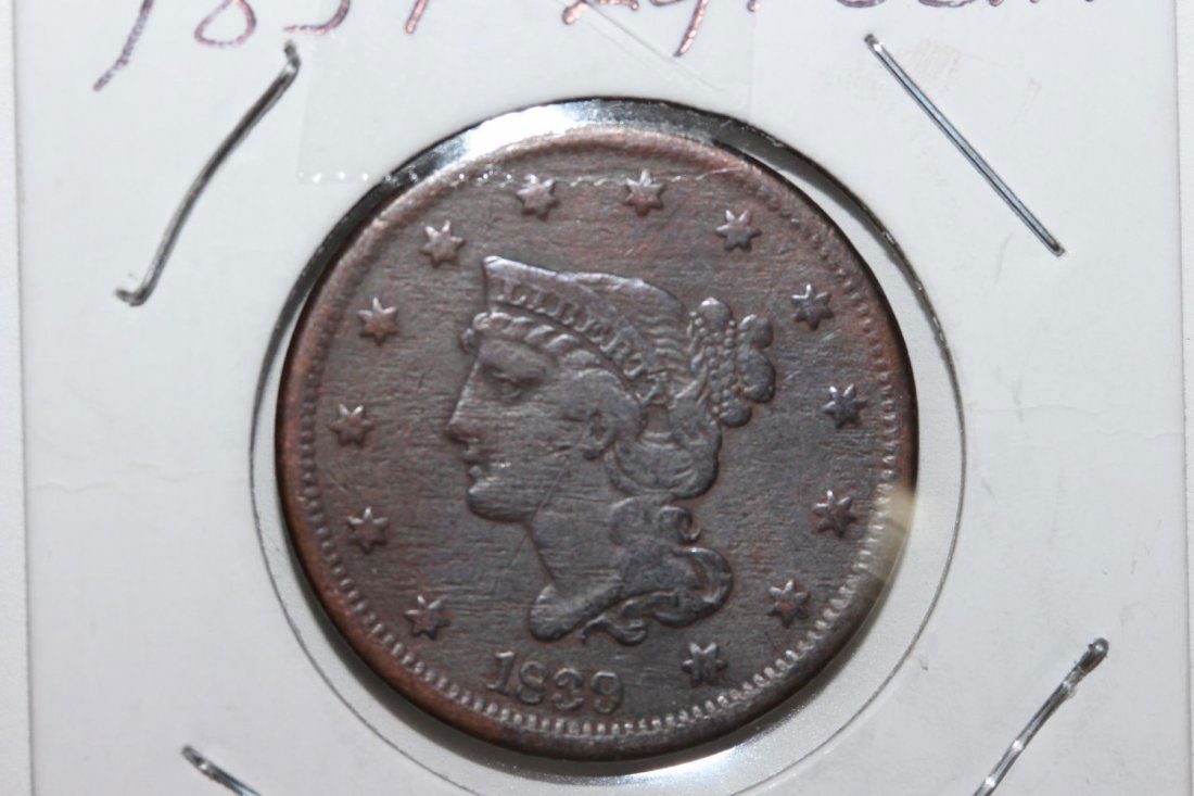 1839 LARGE CENT  FINE (1 of 3)
