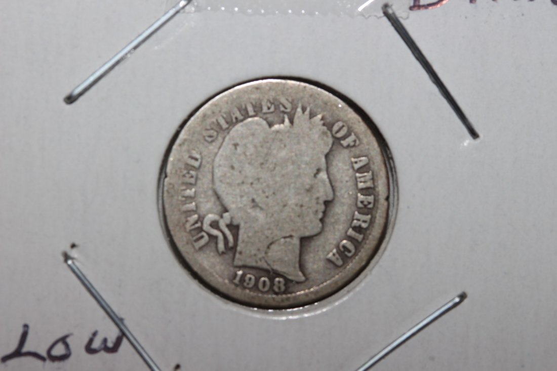 1908O BARBER DIME GOOD COND. LOW MINTAGE BETTER DATE (1 of 3)