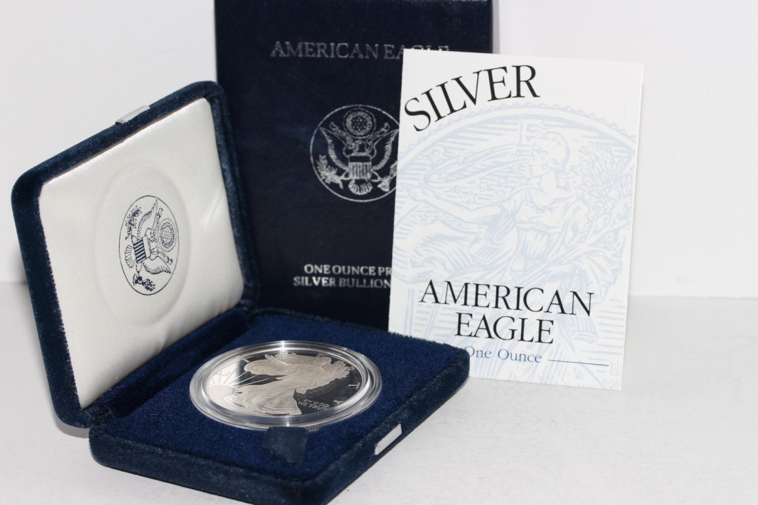 1996 AMERICAN EAGLE PROOF W/ COA RARE DATE  1 OZ. .999 (1 of 2)