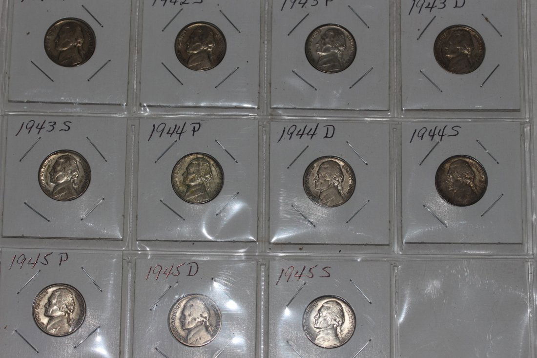 1942 - 1945 JEFFERSON WAR NICKELS - COMPLETE SET 11 (1 of 2)