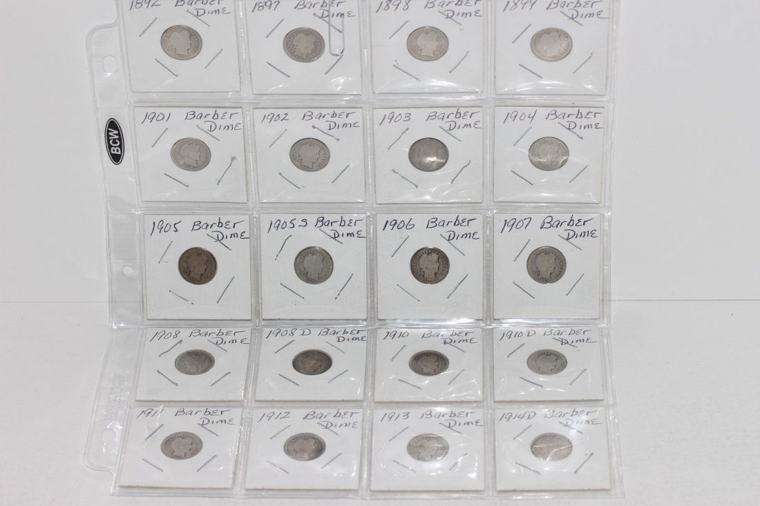 20 BARBER DIMES - (1 of 2)