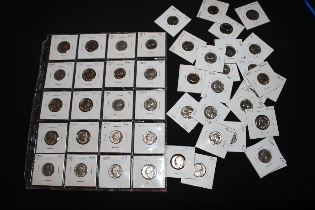 45 B.U. JEFFERSON NICKELS ALL 1960'S - DIFFERENT DATES (1 of 6)