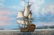GREAT OIL ON CANVAS OF EARLY SAIL SHIP SIGNED AND GREAT - 2