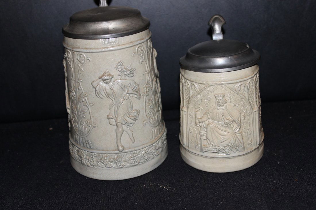2 SUPER OLD GERMAN STEINS - BELIEVED TO BE MEILLACH - (1 of 5)