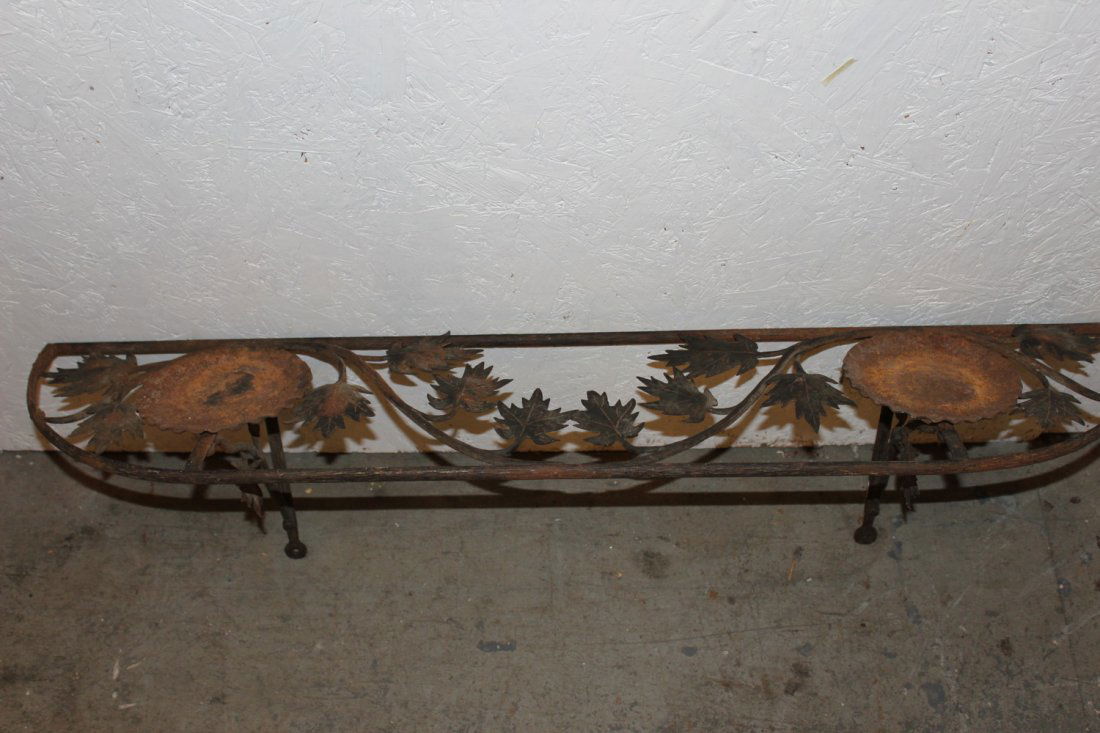 REAL NICE WROUGHT IRON WALL SHELF WITH LEAF VINE (1 of 4)