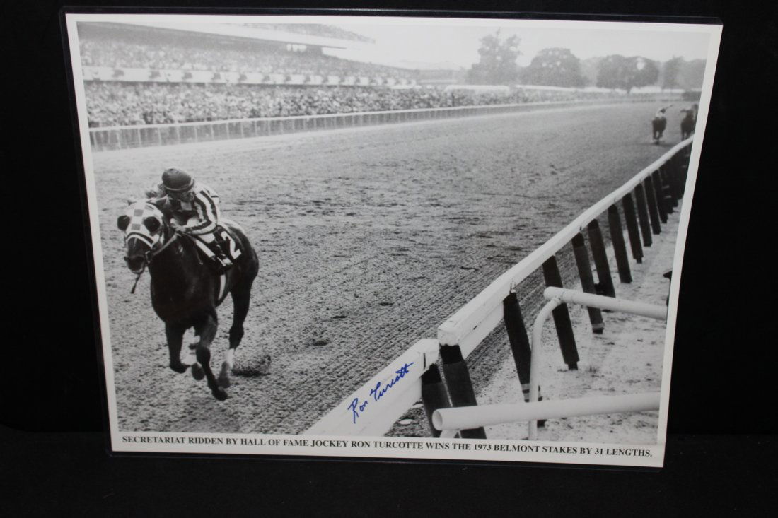 1973 LG. PHOTO OF SECRETARIAT WINNING THE BELMONT (1 of 5)