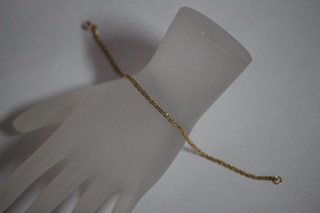 LADIES 14 K YELLOW GOLD CHAIN LINK BRACELET 7.5 LONG (1 of 4)