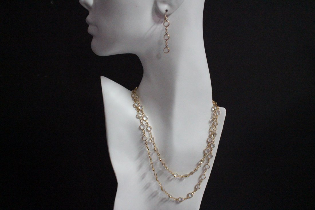 CLEAR SWAROVSKI CRYSTAL 3 PC. NECKLACE EARRING SET (1 of 4)