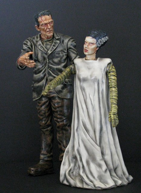KARLOFF FRANKENSTEIN & BRIDE - PAINTED MODEL FIGURE SET (1 of 5)