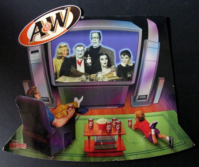 THE MUNSTERS - A&W ROOT BEER COLORFUL STORE DISPLAY (1 of 1)