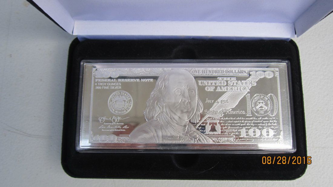 2014 $100 QUARTER POUND SILVER NOTE - 4 OZT - .999+ (1 of 4)