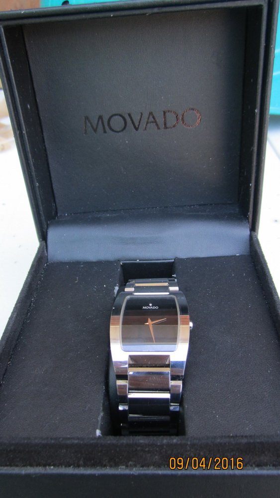 GREAT MOVADO FIESO TUNGSTEN CARBIDE MENS WATCH: GREAT MOVADO FIESO TUNGSTEN CARBIDE MENS WATCH #89C611453 W/ BOX & BOOK - WATCH RETAILS FOR $2,999 - EXC. COND