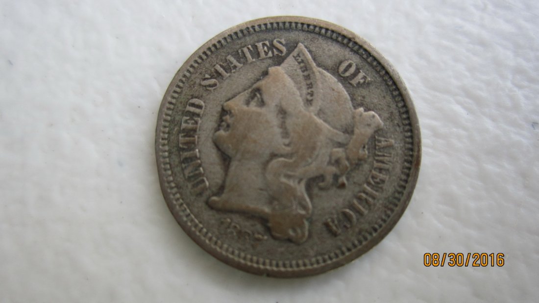 1867 U.S. 3 CENT PC. - GREAT COND. (1 of 2)