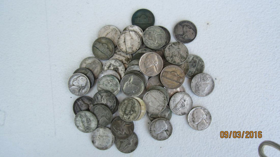 LOT OF 50 U.S. WARTIME SILVER NICKELS (1 of 3)
